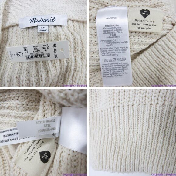 NEW Madewell Greywood Crop Cardigan Sweater ND735, XL - Picture 16 of 16